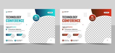 Teknoloji konferans broşürü, kurumsal etkinlik konferans afişi tasarımı