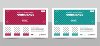 Teknoloji konferans broşürü, şirket konferans afişi tasarımı