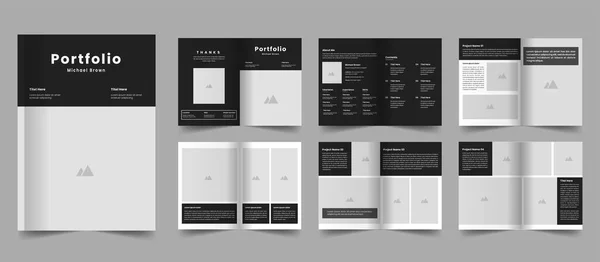 Design Portfolio Template Digital Portfolio Layout Photography Portfolio Layout — Stock Vector