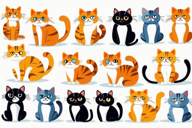 Şirin Komik Kedi Etiketleri ve Kawaii Tırmanışı