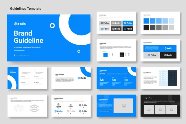 Marka kılavuzları sunum şablonu veya marka kimlik düzeni