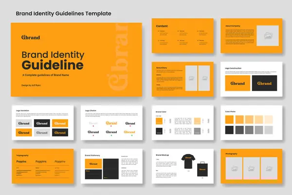 Sarı Marka Kimlik Kılavuzu Sunum şablonu düzeni