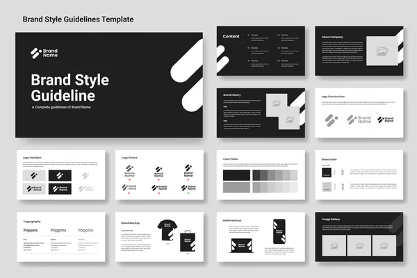 En Küçük Marka Biçimi kılavuz şablonu veya marka kimlik sunum düzeni