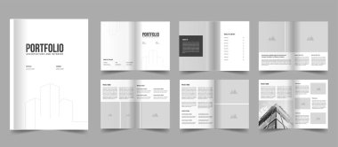 Mimari portföy şablonu iç broşür düzeni