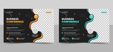 İş Webinar konferans broşürü şirket etkinlik afişi şablonu