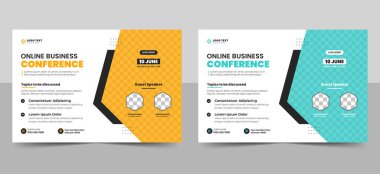 Şirket çevrimiçi webinar konferans broşürü iş etkinliği afişi