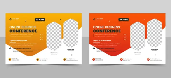 Çevrimiçi Webinar iş konferansı broşürü şirket etkinlik afişi şablonu