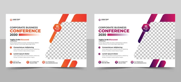 Corporate Business Conference Flyer Sjabloon Webinar Event Banner Lay Out Stockillustratie