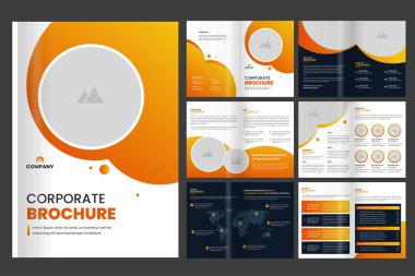 Modern şirket broşürü, şirket profili şablonu, iş portföyü, iş tanıtım broşürü
