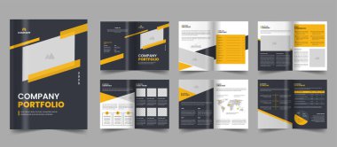 Yaratıcı şirket portföyü ya da şirket broşürü tasarım, şirket profili broşürü
