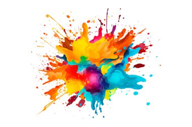 Soyut renkli gökkuşağı renk çizimi ve Suluboya Çember Çerçeve Arkaplanı