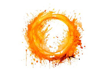 Soyut renkli gökkuşağı renk çizimi ve Suluboya Çember Çerçeve Arkaplanı