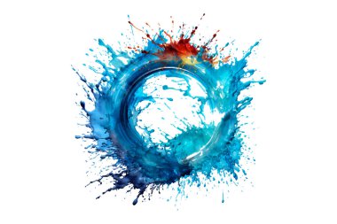 Soyut renkli gökkuşağı renk çizimi ve Suluboya Çember Çerçeve Arkaplanı