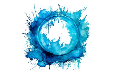 Soyut renkli gökkuşağı renk çizimi ve Suluboya Çember Çerçeve Arkaplanı