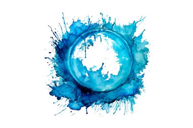 Soyut renkli gökkuşağı renk çizimi ve Suluboya Çember Çerçeve Arkaplanı