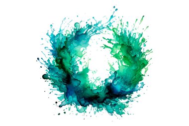 Soyut renkli gökkuşağı renk çizimi ve Suluboya Çember Çerçeve Arkaplanı