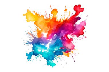 Soyut renkli gökkuşağı renk çizimi ve Suluboya Çember Çerçeve Arkaplanı