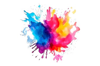 Soyut renkli gökkuşağı renk çizimi ve Suluboya Çember Çerçeve Arkaplanı