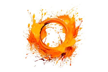 Soyut renkli gökkuşağı renk çizimi ve Suluboya Çember Çerçeve Arkaplanı