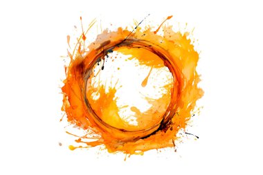 Soyut renkli gökkuşağı renk çizimi ve Suluboya Çember Çerçeve Arkaplanı