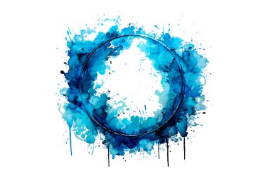 Soyut renkli gökkuşağı renk çizimi ve Suluboya Çember Çerçeve Arkaplanı