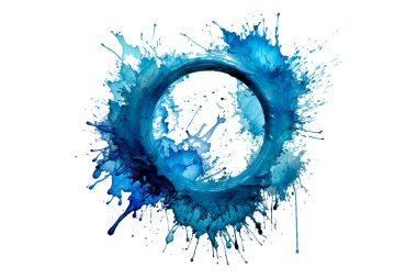 Soyut renkli gökkuşağı renk çizimi ve Suluboya Çember Çerçeve Arkaplanı