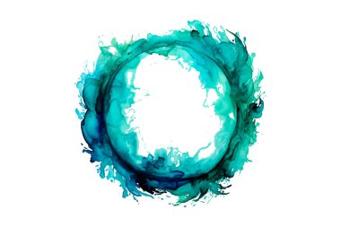 Soyut renkli gökkuşağı renk çizimi ve Suluboya Çember Çerçeve Arkaplanı