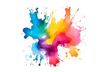 Soyut renkli gökkuşağı renk çizimi ve Suluboya Çember Çerçeve Arkaplanı