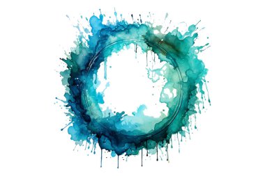 Soyut renkli gökkuşağı renk çizimi ve Suluboya Çember Çerçeve Arkaplanı