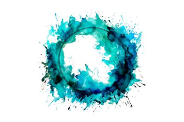 Soyut renkli gökkuşağı renk çizimi ve Suluboya Çember Çerçeve Arkaplanı