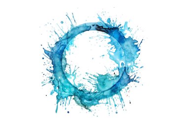 Soyut renkli gökkuşağı renk çizimi ve Suluboya Çember Çerçeve Arkaplanı