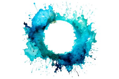 Soyut renkli gökkuşağı renk çizimi ve Suluboya Çember Çerçeve Arkaplanı