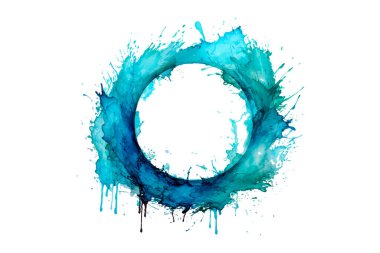 Soyut renkli gökkuşağı renk çizimi ve Suluboya Çember Çerçeve Arkaplanı