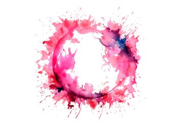 Soyut renkli gökkuşağı renk çizimi ve Suluboya Çember Çerçeve Arkaplanı