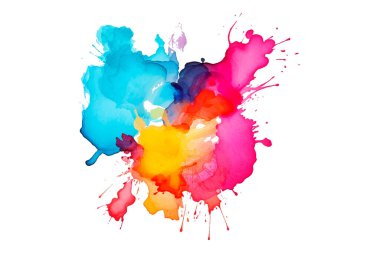 Soyut renkli gökkuşağı renk çizimi ve Suluboya Çember Çerçeve Arkaplanı