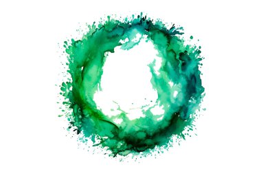 Soyut renkli gökkuşağı renk çizimi ve Suluboya Çember Çerçeve seti şeffaf bir arkaplanda izole edildi