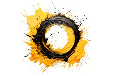 Soyut renkli gökkuşağı renk çizimi ve Suluboya Çember Çerçeve seti şeffaf bir arkaplanda izole edildi