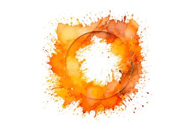 Soyut renkli gökkuşağı renk çizimi ve Suluboya Çember Çerçeve seti şeffaf bir arkaplanda izole edildi