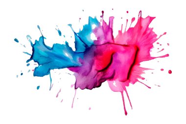 Suluboya gökkuşağı boyası fırça darbesi ve Renkli Mürekkep boyası sıçrama tozu festivali patlaması soyut arkaplan