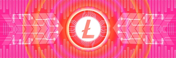 Litecoin Ltc Nätverksteknik Krypto Valuta Koncept Horisontell Banner Illustration Decentraliserad — Stockfoto