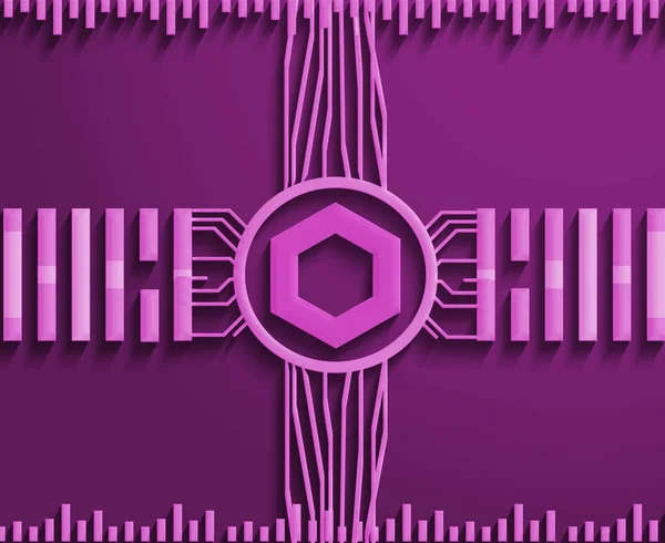 Логотип Chainlink Link Cryptocurrency Изолирован Фиолетовом Фоне Иллюстрационного Баннера — стоковое фото