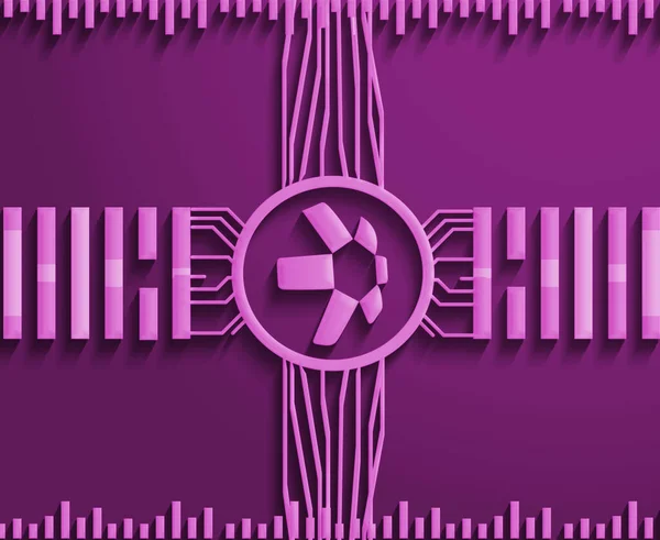 Логотип Quant Qnt Cryptocurrency Выделен Фиолетовом Фоне — стоковое фото