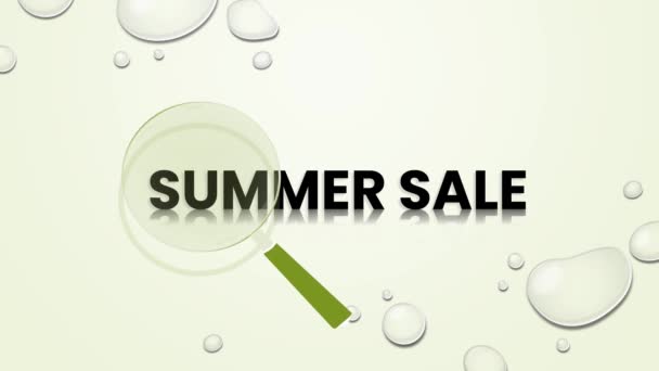Summer Sale Animation Animated Design Black Background Water Drops — Wideo stockowe