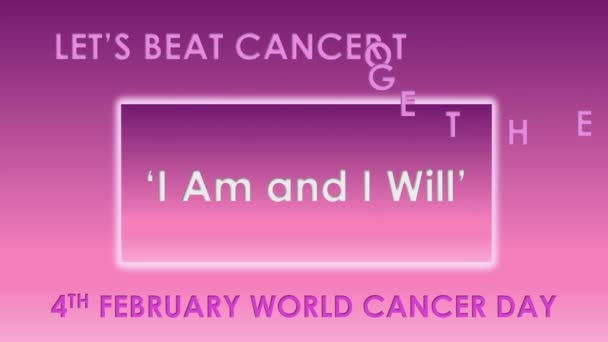 Концепция Всемирного Дня Борьбы Раком Анимация Тема Дня Борьбы Раком — стоковое видео
