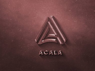 Acala Token ACN Cryptocurrency coin and symbol on brown background, Decentralized blockchain finance illustration.
