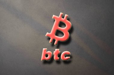 Bitcoin BTC Cryptocurrency 3D coin logo and symbol banner background.