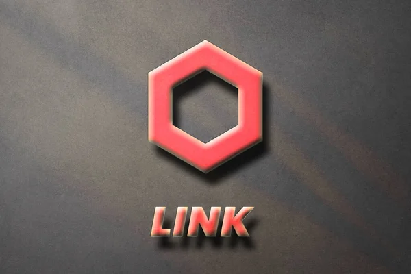 Chainlink LINK Cryptocurrency 3D coin logo and symbol banner background.