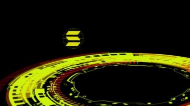 Solana SOL Cryptocurrency coin 4k animation.