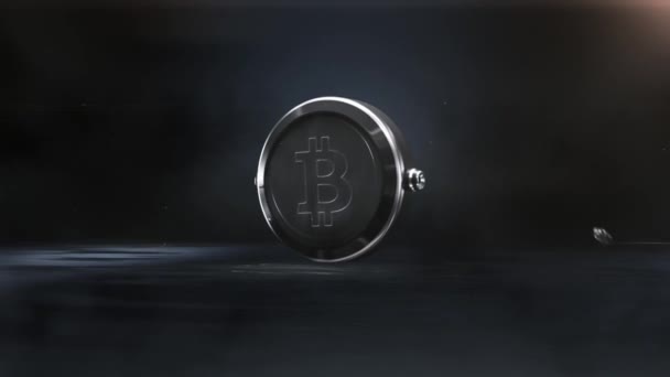 Bitcoin Btc Cryptocurrency Animation — Stock Video