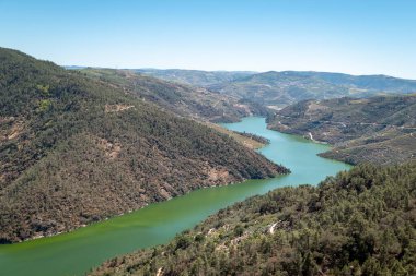 Tepeler ve dağlar arasında, Tua nehri Tras os Montes, Portekiz